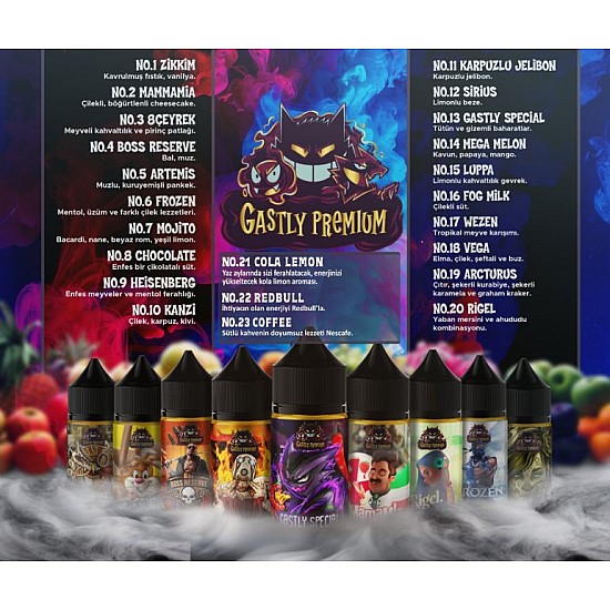 (DL) 100 Adet 30 ml Gastly Premium Toptan Likit