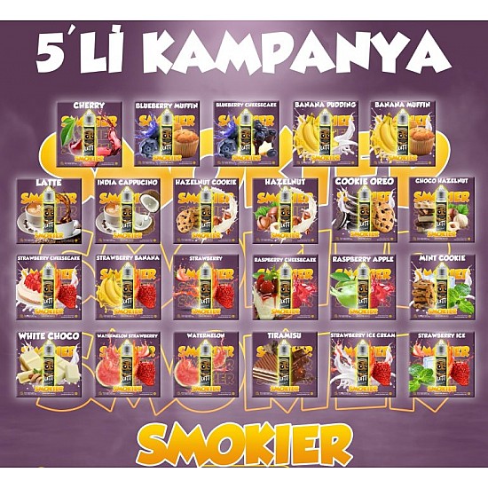 (RASTGELE SEÇİM) 5 Adet Smokier 60 ml Premium Likit Kampanyası